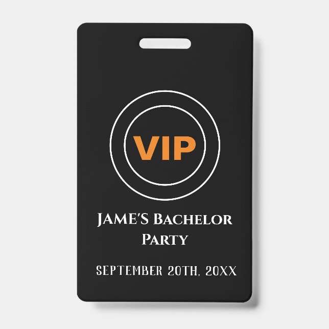 Tarjeta De Identificación Pase de Acceso VIP Soltero Soltera   (Parte frontal)
