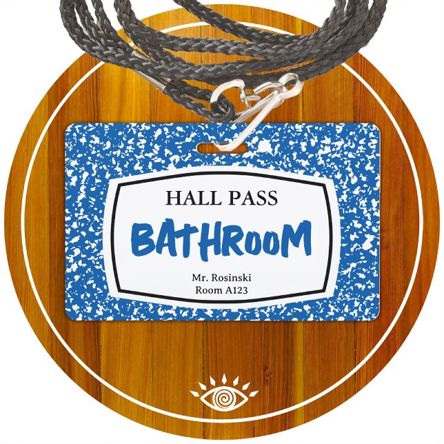 Tarjeta De Identificación pase de baño de libro de composición para educador (Subido por el creador)