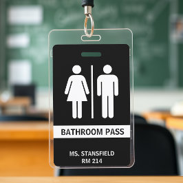 Tarjeta De Identificación Pase de baño para estudiantes y maestros