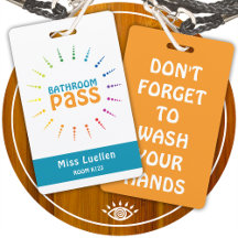 Pase de baño personalizado para maestros de aula