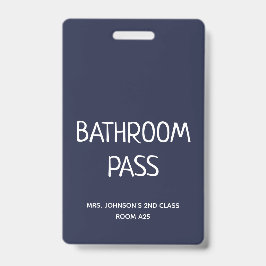 Tarjeta De Identificación Pase de baño y pasillo de vuelta al cole 2023