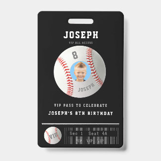 Tarjeta De Identificación Pase de béisbol VIP con foto personalizada para fi