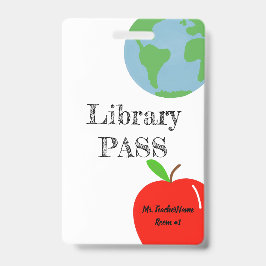 Tarjeta De Identificación Pase de Biblioteca Personalizado