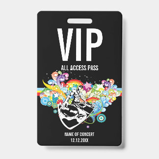 Tarjeta De Identificación Pase de Concierto con Acceso Total VIP