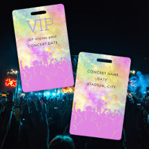 Pase de Concierto de Acceso Total VIP Nombre Color