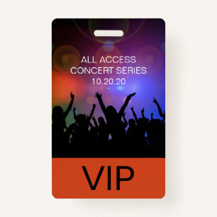 Tarjeta De Identificación Pase de Concierto para todo acceso VIP Personaliza