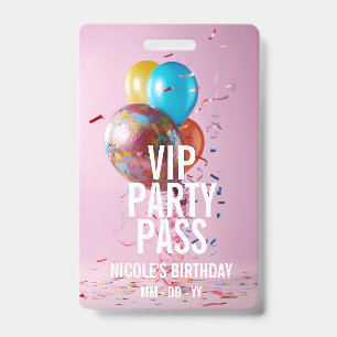Tarjeta De Identificación Pase de Cumpleaños VIP con Foto Personalizada para