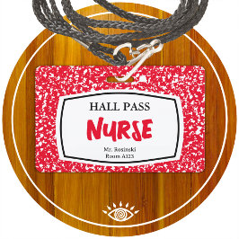 Tarjeta De Identificación pase de enfermería de libro de composición para ed