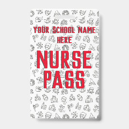 Tarjeta De Identificación Pase de Enfermería Escolar, Personalizable