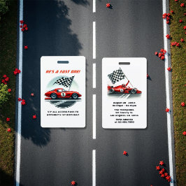 Tarjeta De Identificación Pase de equipo de pits VIP de cumpleaños de coche 