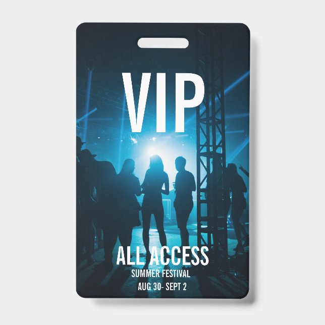 Tarjeta De Identificación Pase de evento de concierto con acceso total VIP p (Parte frontal)