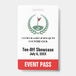 Tarjeta De Identificación Pase de Evento Especial de Torneo de Golf