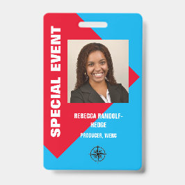 TARJETA DE IDENTIFICACIÓN PASE DE EVENTOS ESPECIALES CON FOTO I.D. GRANDE