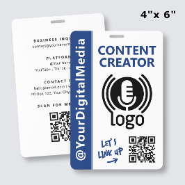 Tarjeta De Identificación Pase de identificación de red de creadores de cont