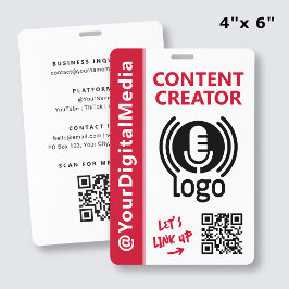 Tarjeta De Identificación Pase de identificación de red para creadores de co