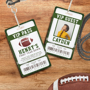 Tarjeta De Identificación Pase de invitado de fútbol Foto de cumpleaños Vip