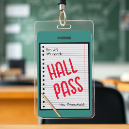 Tarjeta De Identificación Pase de maestro estudiante papel salón de clases b