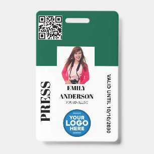 Tarjeta De Identificación Pase de Medios de Comunicación Personalizado con L