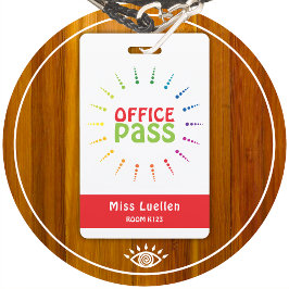 Tarjeta De Identificación Pase de Oficina de Aula Personalizado