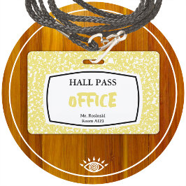 Tarjeta De Identificación pase de oficina del libro de composición para educ