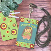 Pase de pasillo para estudiante erizo niña