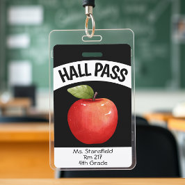 Tarjeta De Identificación Pase de pasillo para maestro alumno clase baño man