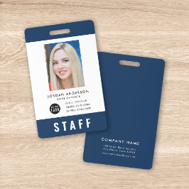 Tarjeta De Identificación Pase de personal con logotipo y foto de color pers