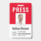 Pase de Prensa de Periodista Foto Nombre Logo ID R