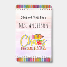 Pase de profesor de lápiz de colores para salón de