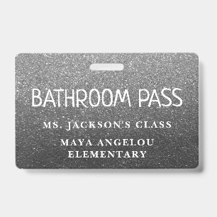 Tarjeta De Identificación Pase de Sala de Baño para Regreso a Clases con Bri