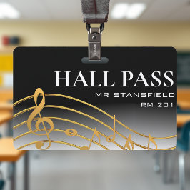 Tarjeta De Identificación Pase de Sala de Música del Colegio