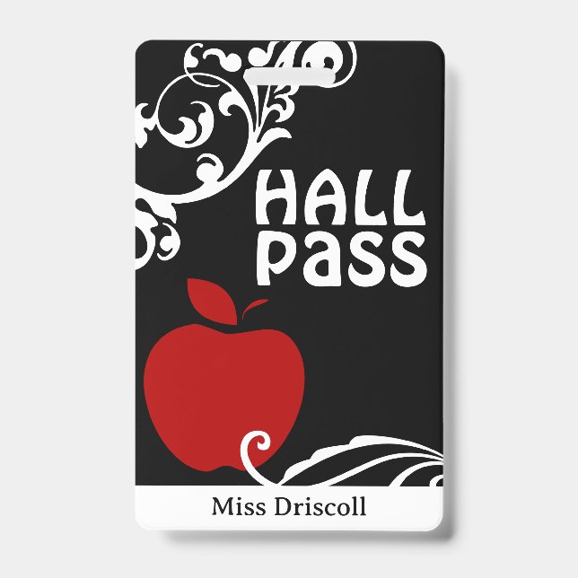 Tarjeta De Identificación Pase de Sala de Profesores Apple Flourish (Parte frontal)