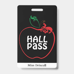 Tarjeta De Identificación Pase de sala del profesor de Apple Flourish Classr