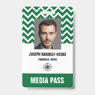 Tarjeta De Identificación PASE DE SEGURIDAD DE MEDIOS - Credencial con Foto