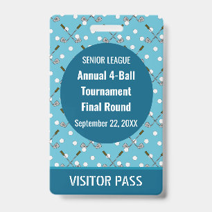 Tarjeta De Identificación Pase de Seguridad para Evento Especial de Golf