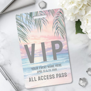Tarjeta De Identificación Pase de Todo Acceso Evento VIP
