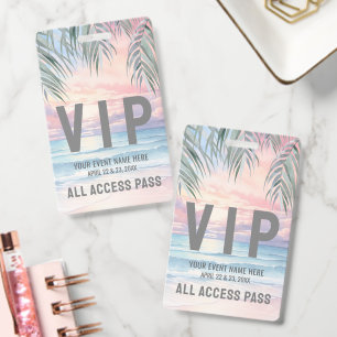 Tarjeta De Identificación Pase de Todo Acceso Evento VIP