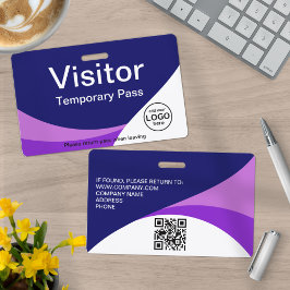 Tarjeta De Identificación Pase de visitante corporativo Código QR personaliz
