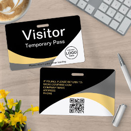 Tarjeta De Identificación Pase de Visitante Corporativo Código QR Personaliz