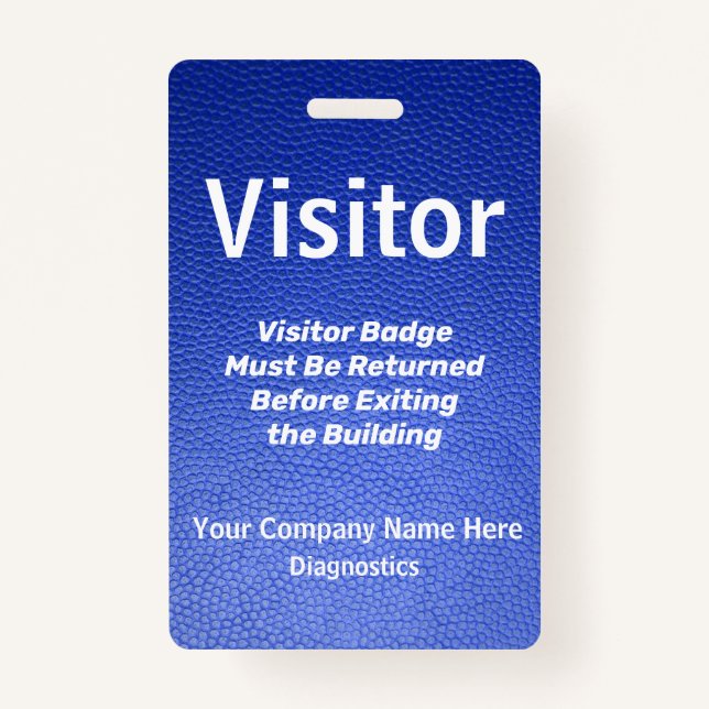 Tarjeta De Identificación Pase de visitante de diseño de cuero azul (Anverso)
