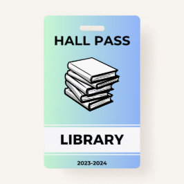 Tarjeta De Identificación Pase del Salón - Biblioteca