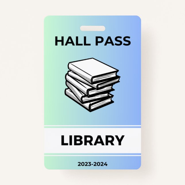 Tarjeta De Identificación Pase del Salón - Biblioteca (Anverso)