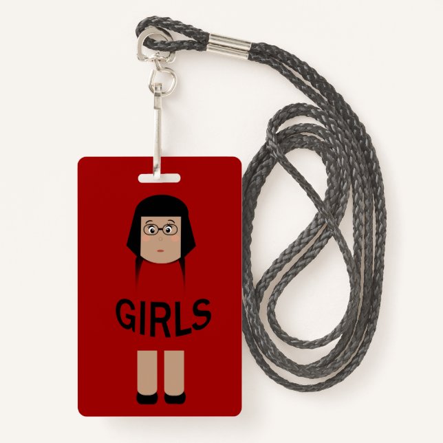 Tarjeta De Identificación Pase del salón de Chicas escolares (Anverso son cordón)