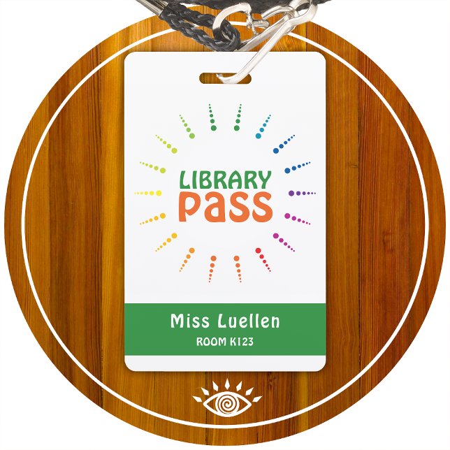 Tarjeta De Identificación Pase del Salón de la Biblioteca de Aulas Personali (Subido por el creador)