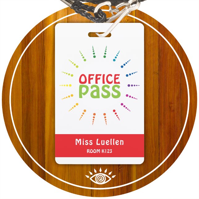 Tarjeta De Identificación Pase del Salón de Oficinas de Aula Personalizada (Subido por el creador)