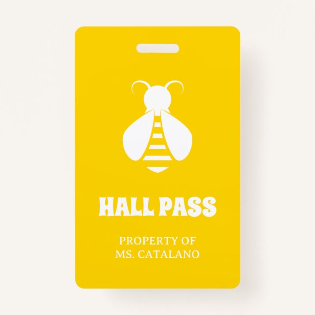 Tarjeta De Identificación pase del salón del profesor de abejas (Reverso)