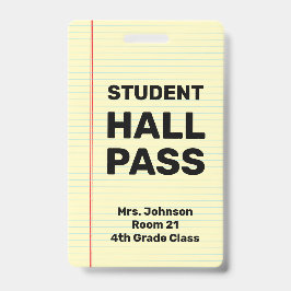 Tarjeta De Identificación Pase personalizado para estudiantes en el pasillo