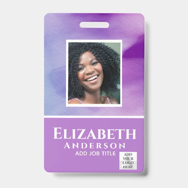 Tarjeta De Identificación Pase VIP de empleado con identificación fotográfic (Parte frontal)