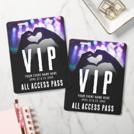 Tarjeta De Identificación Pase VIP de Evento de Acceso Total