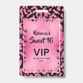 Tarjeta De Identificación Pase VIP de la invitación a los 16 cumpleaños del